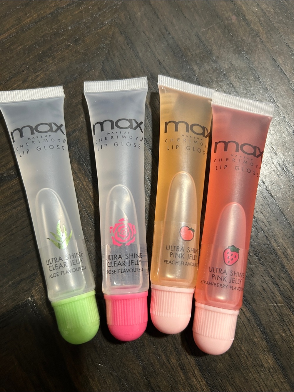 Cherimoya Ultra Shine Pink Jelly Lip Gloss - Rose ,Aloe Peach & Strawberry